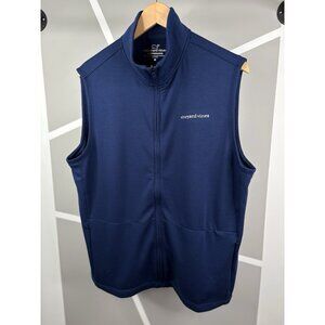 Vineyard Vines Full Zip Golf Vest Men’s Medium Navy Blue Pockets Stretch Pockets